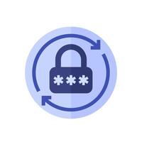 password reset icon for apps and web, flat vector