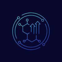 hormone boost icon, linear design vector