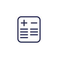 Pros and cons list line icon vector