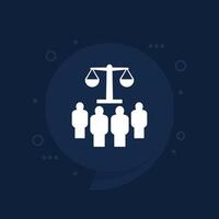 class action icon, collective legal case vector