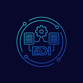 EDI, Electronic Data Interchange linear icon vector