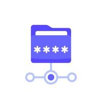 folder with a password icon vector