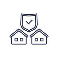 landlord insurance line icon on white vector