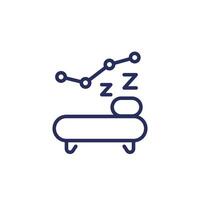 dormir rastreo línea icono en blanco vector