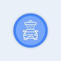 car wash line icon, linear sign, vector illustration