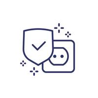 oleada proteccion línea icono en blanco vector