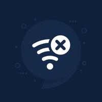 no wi-fi connection icon for web vector