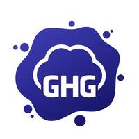 GHG icon, greenhouse gas emissions vector