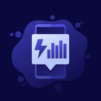 electric consumption icon with a phone, vector design