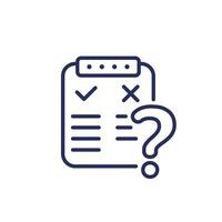 Pros and cons list line icon on white vector