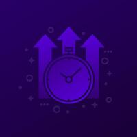 mejorar hora icono, vector diseño