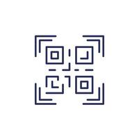 icono de línea de escaneo de código qr vector