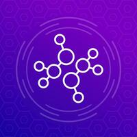 chemicals line icon with a molecules, vector