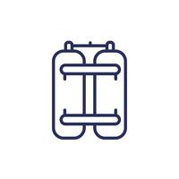 oxygen cylinders, tanks line icon vector