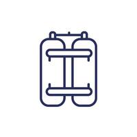 oxygen cylinders, tanks line icon vector