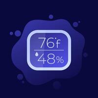 temperatura y humedad monitor icono, vector diseño