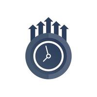 overtime work icon with a clock vector