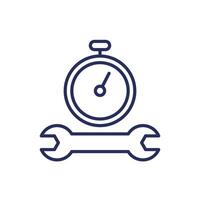 fast repair line icon with a wrench vector