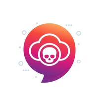 malware in cloud vector icon for web