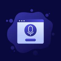 voice control and audio recognition icon, vector design