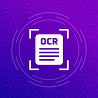 OCR, Optical character recognition icon for web vector