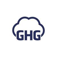 GHG icon, greenhouse gas emissions vector