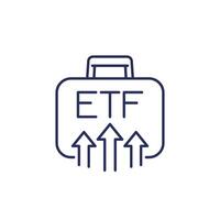 ETF portfolio growth line icon, exchange traded funds vector