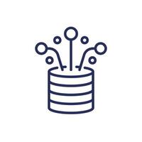 data sources line icon on white vector