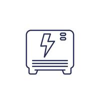 home battery or backup system line icon on white vector