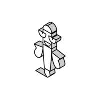 funny pen character isometric icon vector illustration