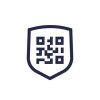 Secure qr code payment icon with a shield vector