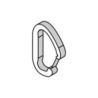 nonlocking carabiner mountaineering adventure isometric icon vector illustration