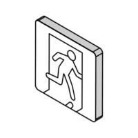 emergency exit alert isometric icon vector illustration