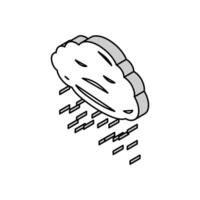 sad stormy clouds mood isometric icon vector illustration