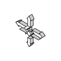 flight control aeronautical engineer isometric icon vector illustration