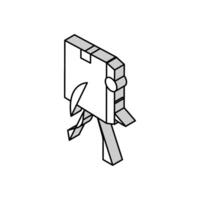 go cardboard box character isometric icon vector illustration