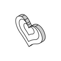 corazón símbolo amor isométrica icono vector ilustración