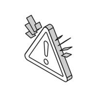 caution alert isometric icon vector illustration