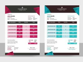 Exclusive Invoice Design with two color combination vector