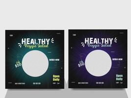 Vector flat healthy social media promo template