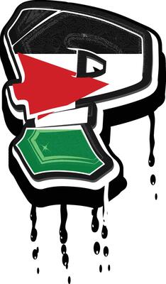 Palestine Flag Graffiti P Dripping Vector Template