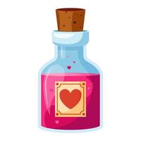 Pink potion in a bottle vector