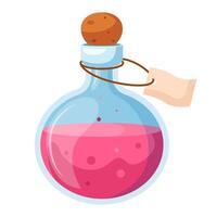 Pink potion in a flask vector