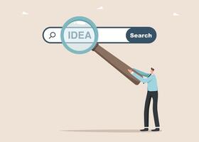 Man looking for creative idea on the Internet vector