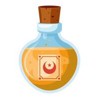 Orange potion in a flask vector