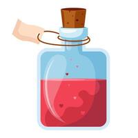 Red potion in a bottle vector