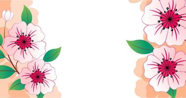 Spring flowers isolated. These are sakura blossoms on a peach and transparent background vector