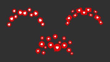 Red Flying Heart Buttons Valentines Day vector