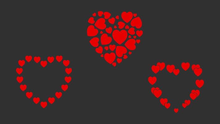 Red Flying Hearts Valentines Day