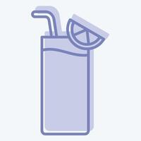 Icon Gin Fizz. related to Cocktails,Drink symbol. two tone style. simple design editable. simple illustration vector